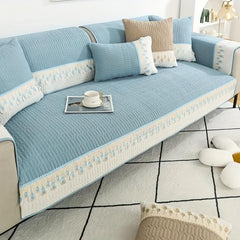 Quilted Lace Macrame Sofa Slipcover Non Slip Furniture Protector