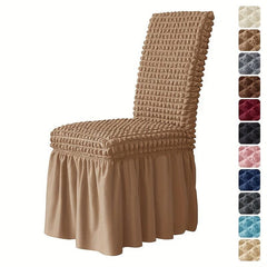 Seersucker Dining Chair Slipcovers Skirt Non slip Cover Furniture Protector
