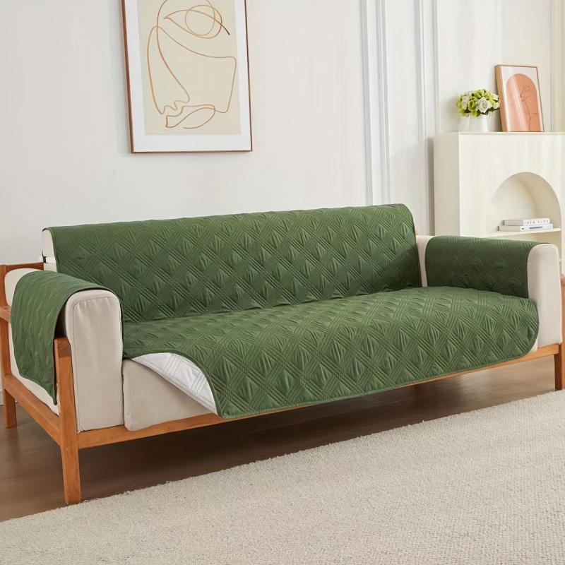 Argyle Pattern Sofa Slipcover Non Slip Pet Friendly Furniture Protector