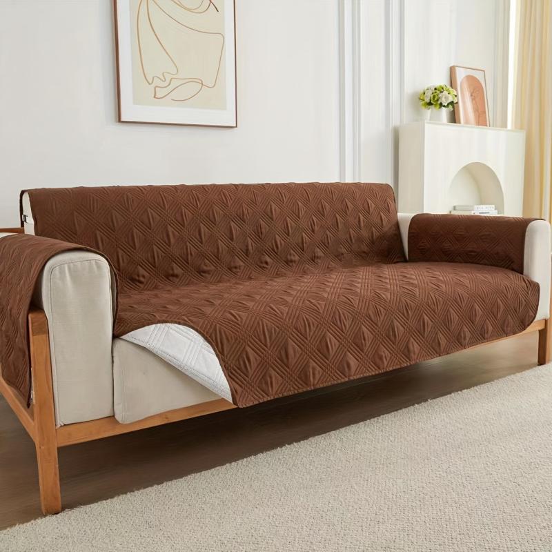 Argyle Pattern Sofa Slipcover Non Slip Pet Friendly Furniture Protector