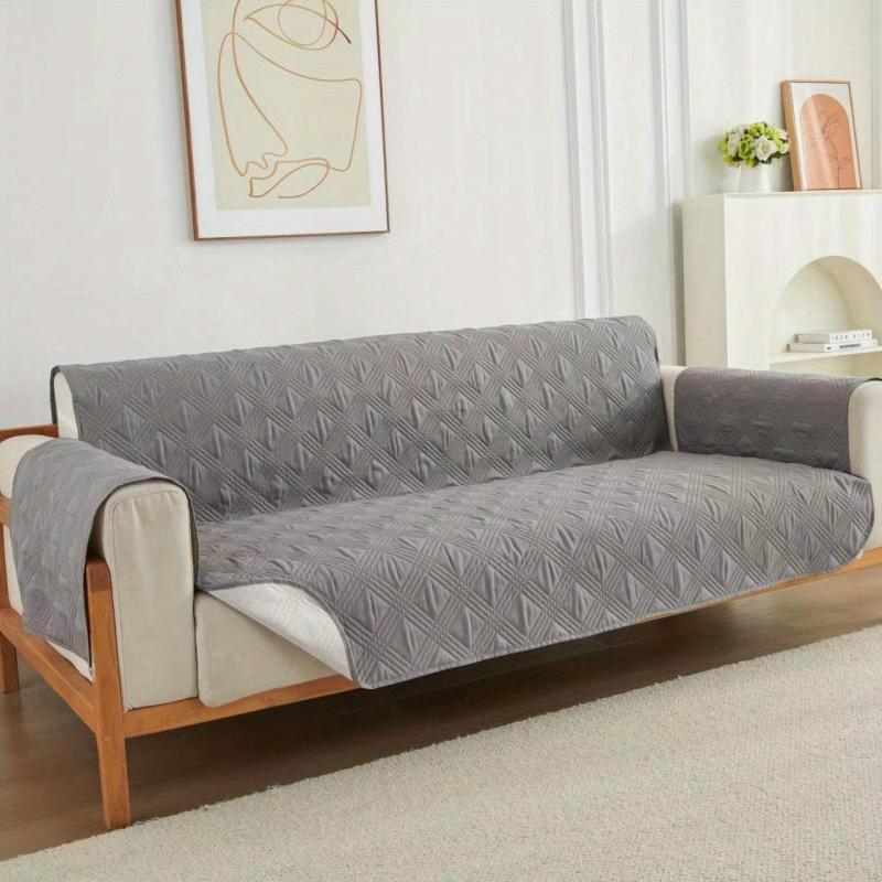Argyle Pattern Sofa Slipcover Non Slip Pet Friendly Furniture Protector