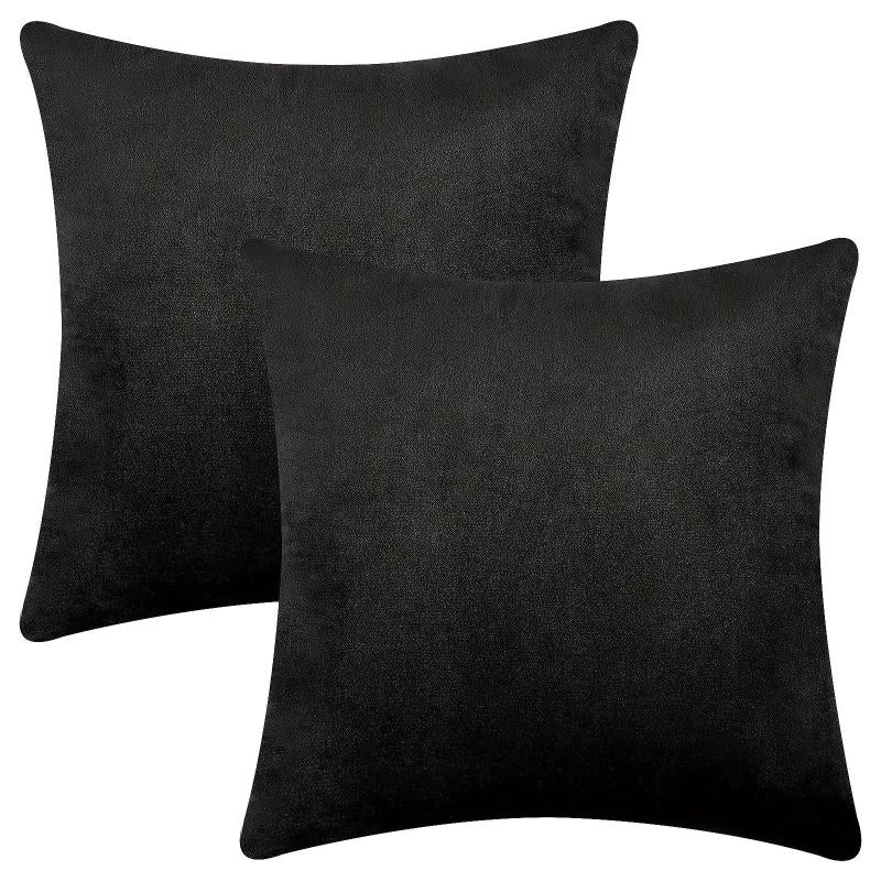 2pcs Velvet Solid Throw Pillowcase Soft Throw Pillow Cover 45x72cm