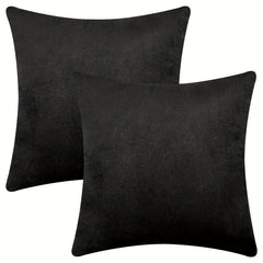 2pcs Velvet Solid Throw Pillowcase Soft Throw Pillow Cover 45x72cm