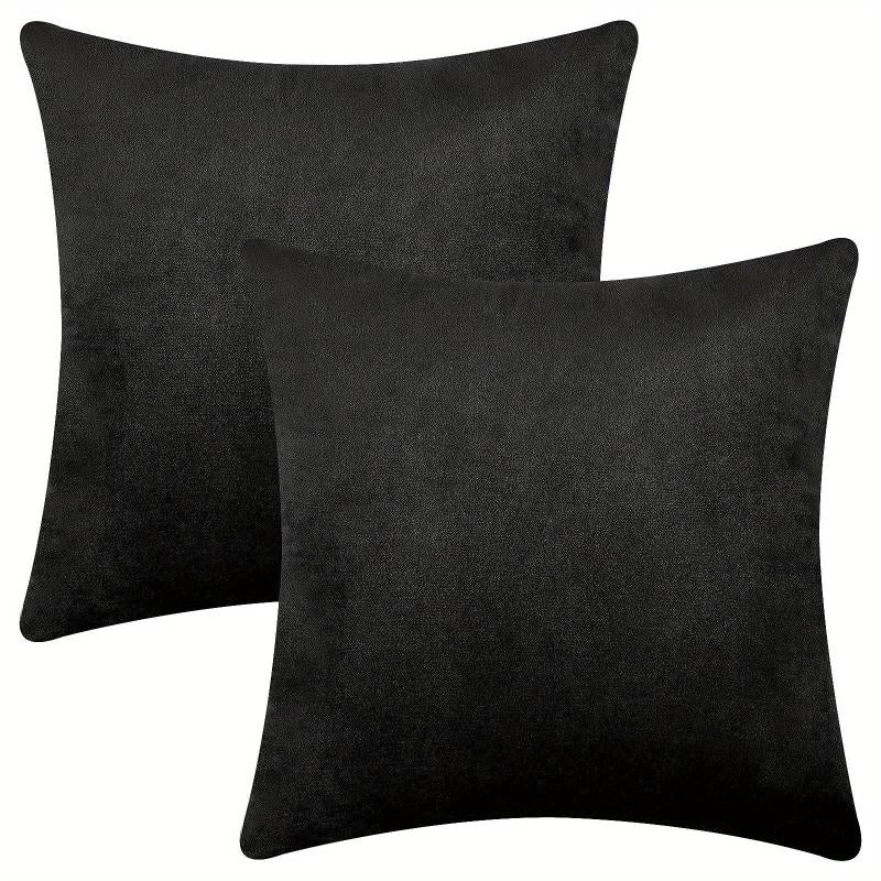 2pcs Velvet Solid Throw Pillowcase Soft Throw Pillow Cover 45x72cm