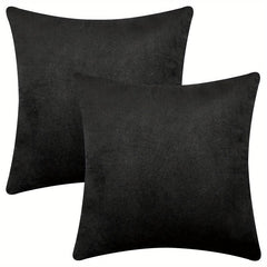 2pcs Velvet Solid Throw Pillowcase Soft Throw Pillow Cover 45x72cm