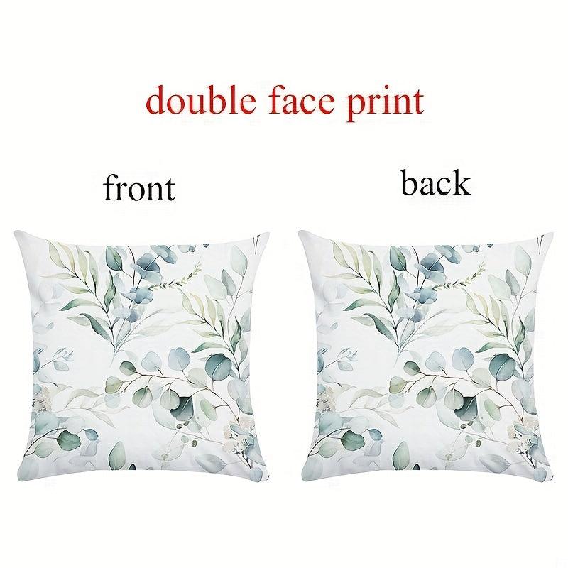 Eucalyptus Branches Leaf Pattern Pillow Covers for Home Decor