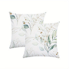 Eucalyptus Branches Leaf Pattern Pillow Covers for Home Decor