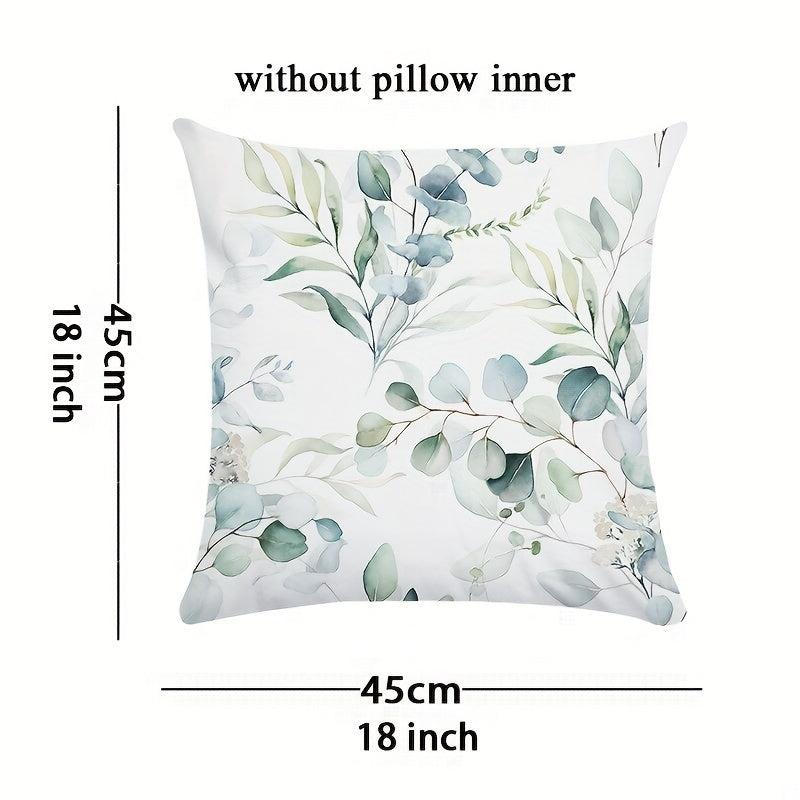 Eucalyptus Branches Leaf Pattern Pillow Covers for Home Decor
