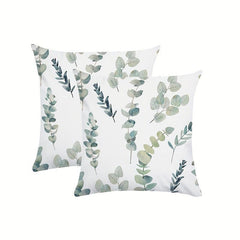 Eucalyptus Branches Leaf Pattern Pillow Covers for Home Decor