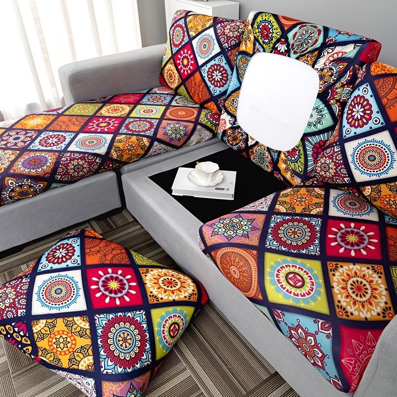 Bohemian Sofa Slipcover Elastic Couch Cover Protector for Home Decor