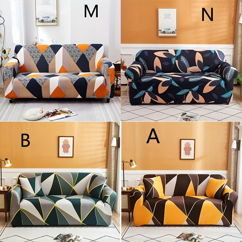 Breathable Leaf Printed Sofa Slipcover Soft and Stylish with Pillow Case
