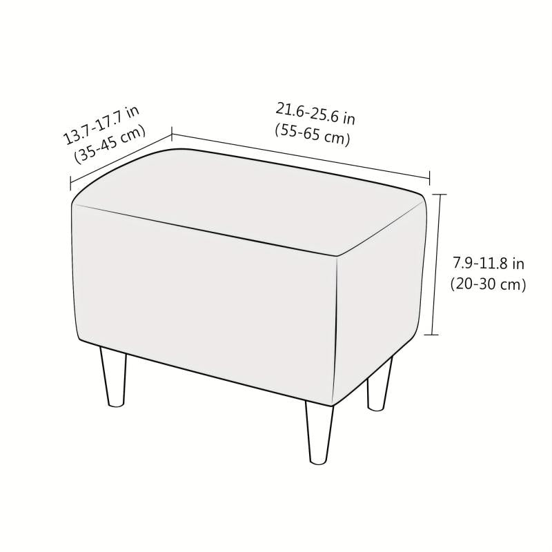 Silvery Faux Fox Velvet Ottoman Cover Non slip Stool Cover Furniture Protector