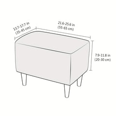Silvery Faux Fox Velvet Ottoman Cover Non slip Stool Cover Furniture Protector