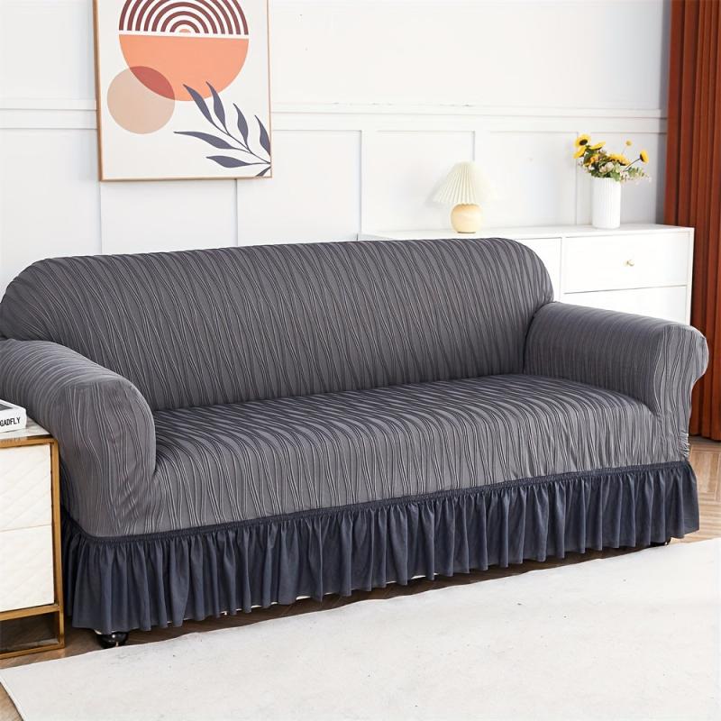 Silk Skirt Sofa Slipcover Protector Universal Elastic Dustproof Cover