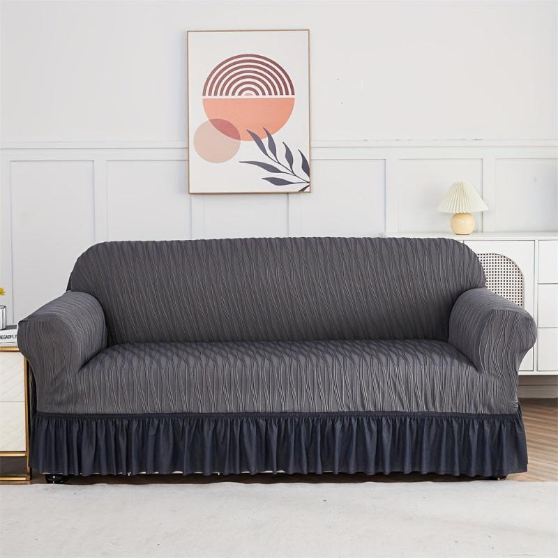 Silk Skirt Sofa Slipcover Protector Universal Elastic Dustproof Cover