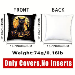 1pc Halloween Cat Throw Pillow Covers Printed Throw Pillowcase