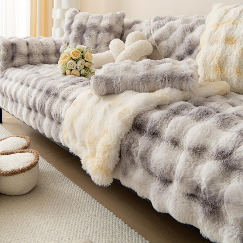 Stylish 3D Tie Dye Plush Sofa Slipcover