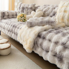 Stylish 3D Tie Dye Plush Sofa Slipcover