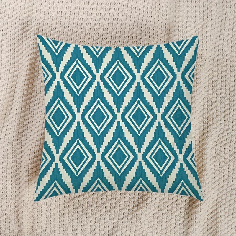 4pcs Geometric Linen Throw Pillow Covers Printed Throw Pillowcase