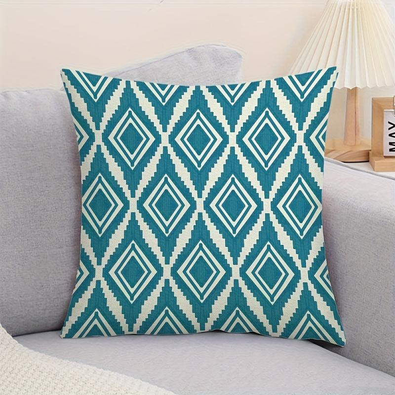 4pcs Geometric Linen Throw Pillow Covers Printed Throw Pillowcase