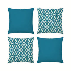 4pcs Geometric Linen Throw Pillow Covers Printed Throw Pillowcase