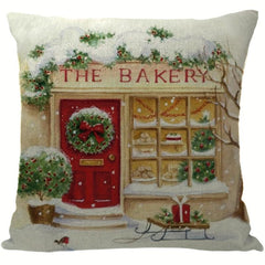 Christmas Tree Snowman Truck Linen Throw Pillow Covers