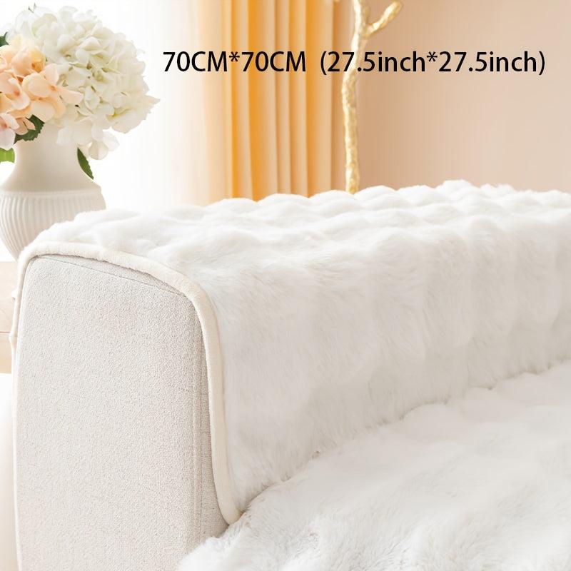 Thickened Faux Rabbit Plush Sofa Throw Cover Non Slip Sofa Cover