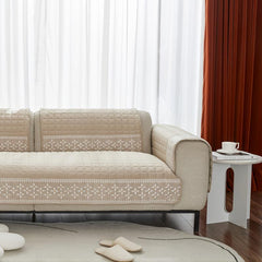 Waffle Quilted Lace Sofa Covers Sectional Slipcover Furniture Protector