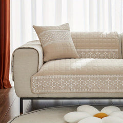 Waffle Quilted Lace Sofa Covers Sectional Slipcover Furniture Protector