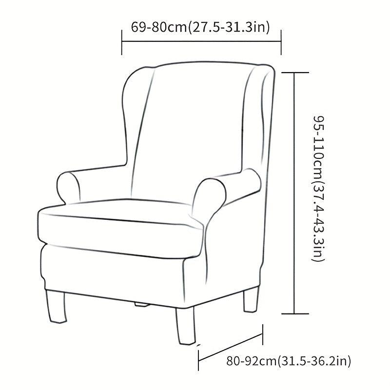 Plant Printed Wingback Chair Slipcover - Decorative Furniture Protection