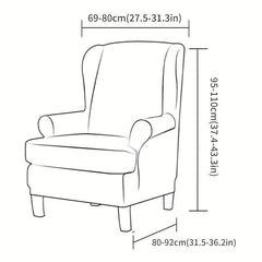 Plant Printed Wingback Chair Slipcover - Decorative Furniture Protection