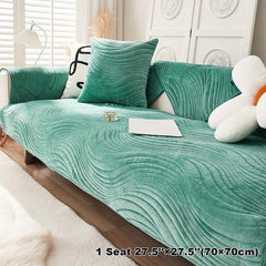 Short Plush Sofa Slipcover Thick Non Slip Dog Friendly Furniture Protector