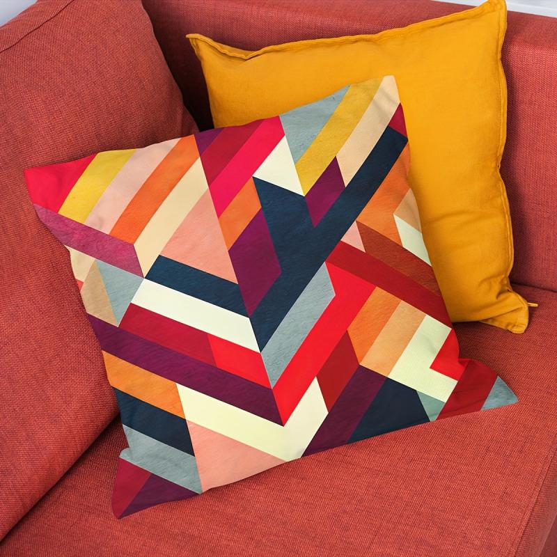 Geometric Pattern Printed Throw Pillow Covers