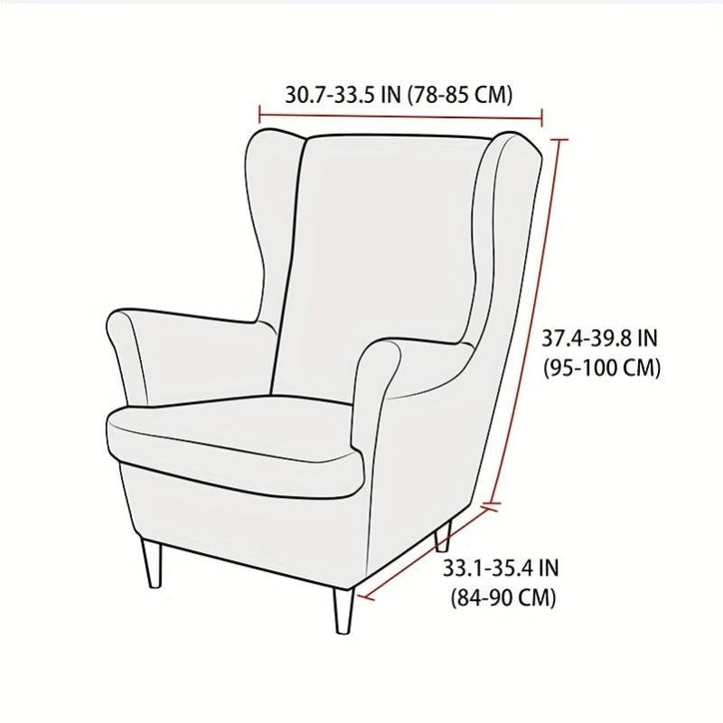 2pcs Wingback Chair Slipcover Stretch Spandex Slipcovers Armchair Covers