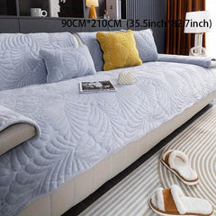 Velvet Sofa Cover Leaf Jacquard Nordic Modern Style Slipcover