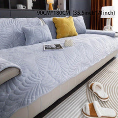 Velvet Sofa Cover Leaf Jacquard Nordic Modern Style Slipcover
