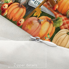 Autumn Pumpkin Pillow Cover 18''x18'' Home Decor, Zippered Single Sided Printed