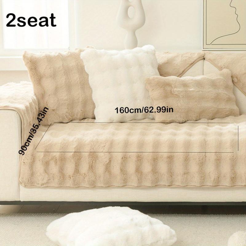 Faux Fur Rabbit Velvet Sofa Slipcover Anti slip Warm And Soft Sofa Cover
