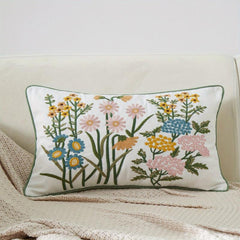 Daisy Embroidered Throw Pillowcase Cover 45x72cm