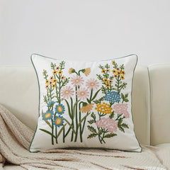 Daisy Embroidered Throw Pillowcase Cover 45x72cm