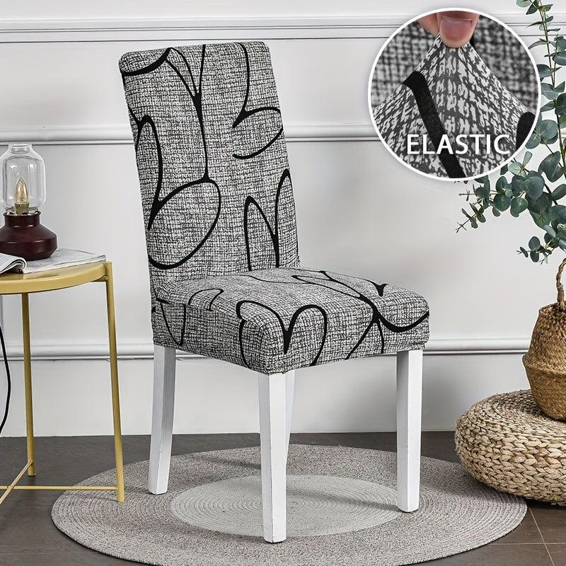 Printed Stretch Dining Chair Slipcover Anti Dirty Chair Protector