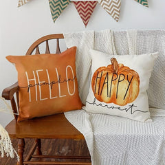 4pcs Fall Zippered Pillow Cover 18''x18'' Single Sided Printed