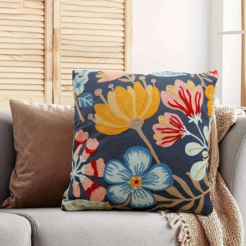 Canvas Towel Embroidered Pillow Covers Home Room Bedroom Living Car Sofa Decor