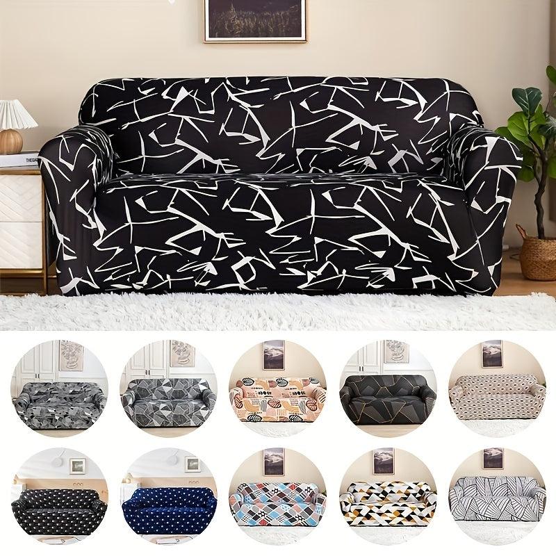 Geometric Pattern Milk Silk Sofa Slipcover Non Slip Home Decor
