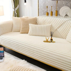Machine Washable Sofa Slipcover Non Slip Rabbit Fur Cover for Bedroom