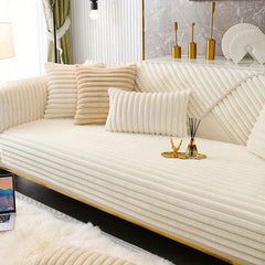 Machine Washable Sofa Slipcover Non Slip Rabbit Fur Cover for Bedroom