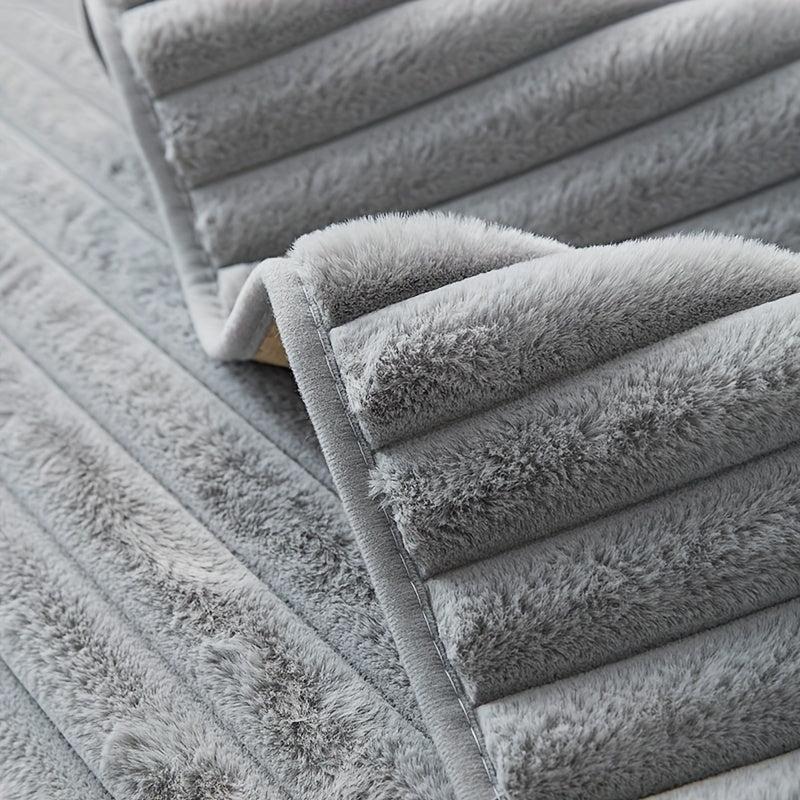 Machine Washable Sofa Slipcover Non Slip Rabbit Fur Cover for Bedroom