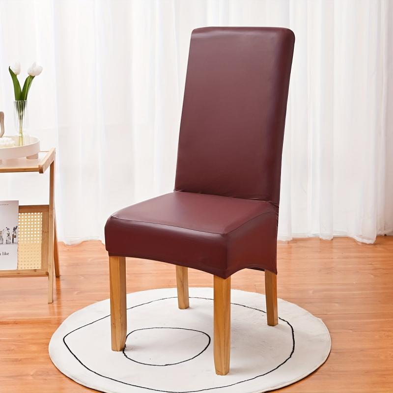 Thick Leather Dining Chair Slipcover Waterproof Non Slip Stretchable