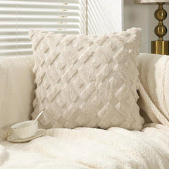 Beige Geometric Square Cushion Cover Zipper Single Sided Printed Pillowcase