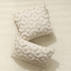 Beige Geometric Square Cushion Cover Zipper Single Sided Printed Pillowcase